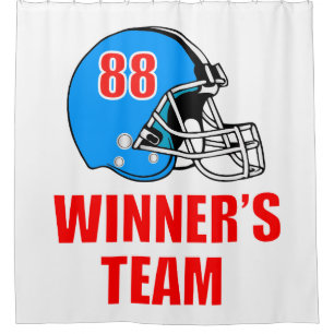 Football helmet shower curtain