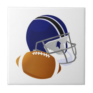 Football Helmet with Football Ceramic Tile
