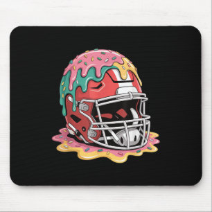 Football Ice Cream Drip _ Helmet Dripping Ice Crea Mouse Pad