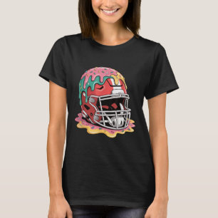 Football Ice Cream Drip _ Helmet Dripping Ice Crea T-Shirt