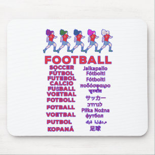 Football in Multiple Languages -Fußball Calcio Soc Mouse Pad