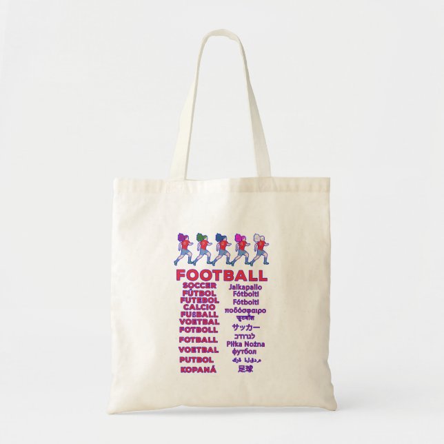 Football in Multiple Languages -Fußball Calcio Soc Tote Bag (Front)