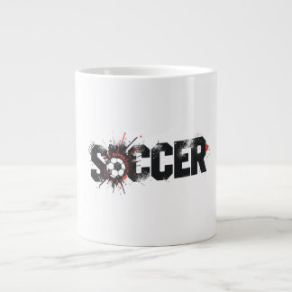 Football Is Life – Modern Soccer Typography Design Large Coffee Mug