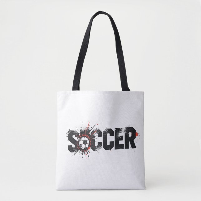 Football Is Life – Modern Soccer Typography Design Tote Bag (Front)