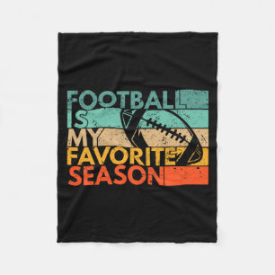 Football Is My Favorite Season Vintage Retro Footb Fleece Blanket