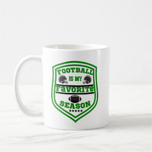 Football Is My Favourite Season Logo Green Black Coffee Mug