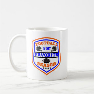 Football Is My Favourite Season Logo Orange Blue Coffee Mug