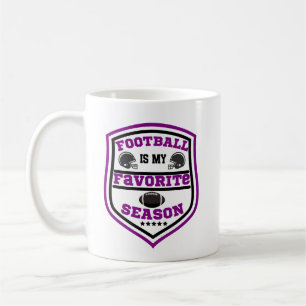 Football Is My Favourite Season Logo Purple Black Coffee Mug