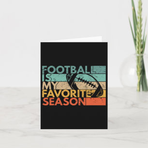 Football Is My Favourite Season Vintage Retro Foot Card