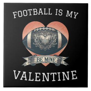 Football is My Valentine Ceramic Tile