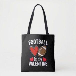 Football Is My Valentine Day Sports Tote Bag