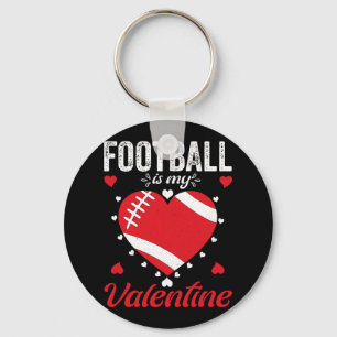 Football Is My Valentine Heart Ba  Key Ring
