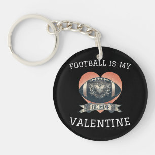 Football is My Valentine Key Ring