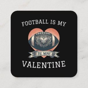 Football is My Valentine Square Business Card