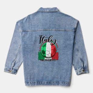 Football Italy Flag Euro, Italian Championship Denim Jacket