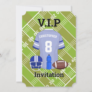 Football Jersey and pitch Birthday party Invitation