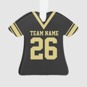 Football Jersey Black Gold Uniform Ornament