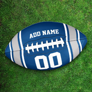 Football Jersey Blue Silver Personalised