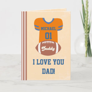 Football Jersey Card, Father's Day Birthday Card