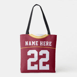 Football Jersey, Custom Name & Number Template Tote Bag