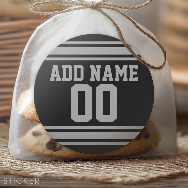 Football Jersey - Customise with Your Info Classic Round Sticker (Custom Sticker for Party Favors and Envelopes)