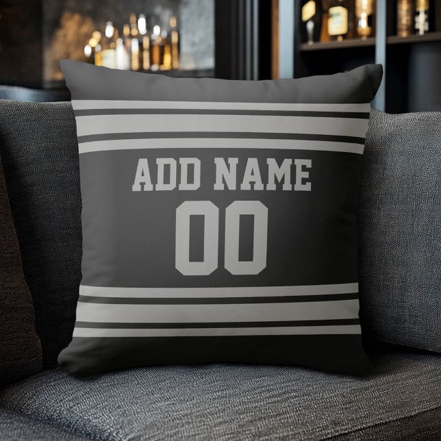 Football Jersey - Customise with Your Info Cushion (Custom Sports Pillow for a Man Cave)