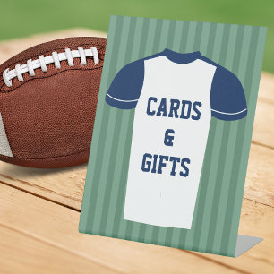 Football Jersey Game Day Wedding Cards & Gifts Pedestal Sign