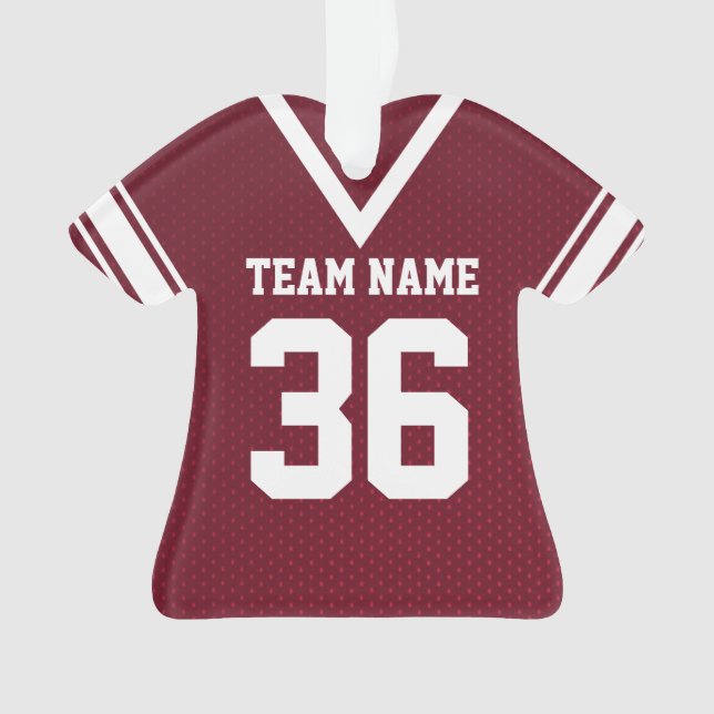 Football Jersey Maroon Uniform with Number Ornament (Front)