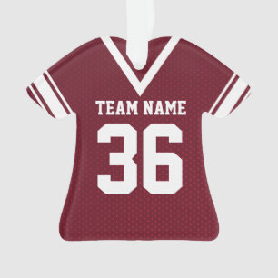 Football Jersey Maroon Uniform with Photo Ornament