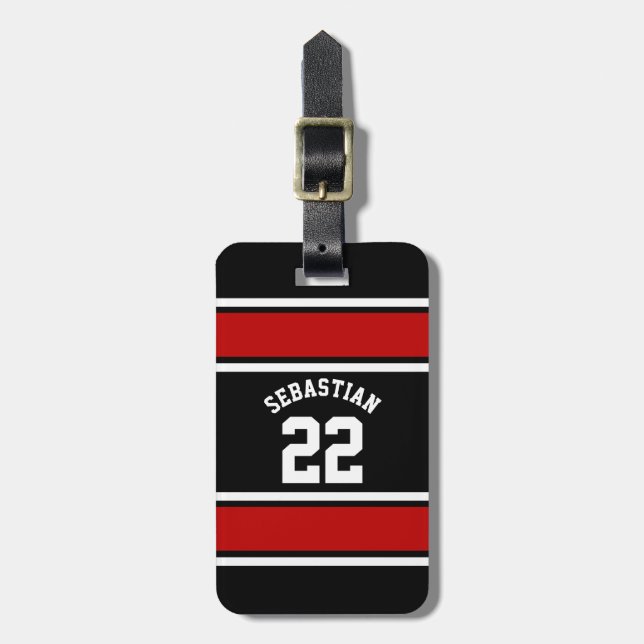 Football Jersey Novelty Personalised Name Luggage Tag (Front Vertical)