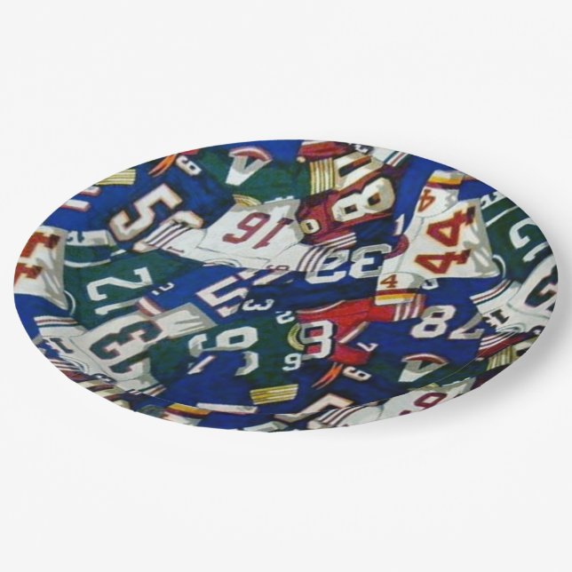 Football Jersey Pattern Paper Plates (Angled)