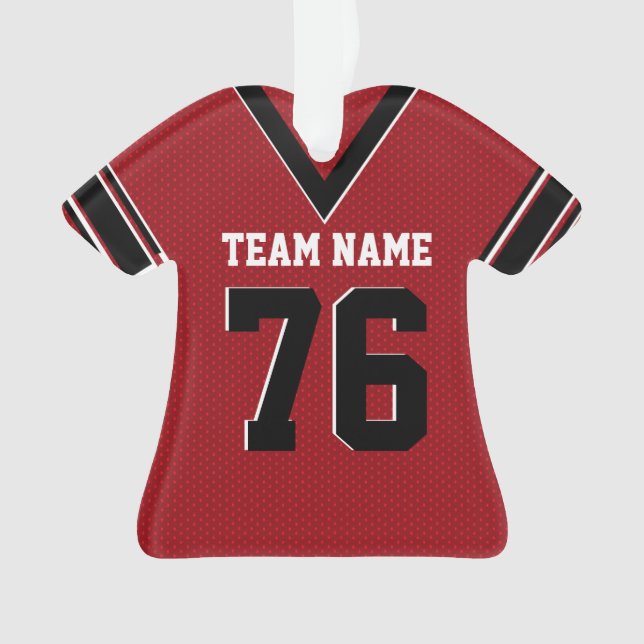 Football Jersey Red Uniform with Photo Ornament (Front)