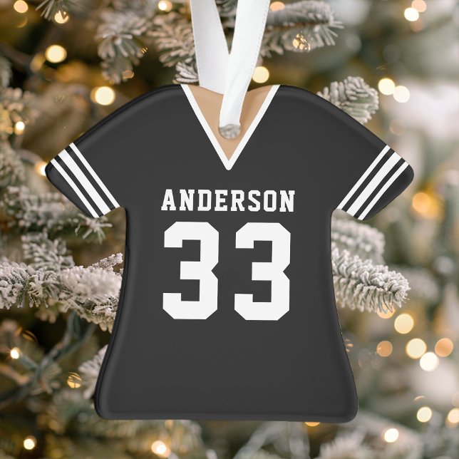 Football Jersey Sports Team Uniform Black Ornament (Creator Uploaded)