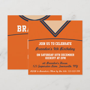 Football Jersey Themed Party Invite Template