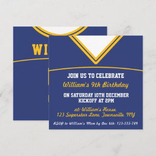 Football Jersey Themed Party Invite Template, LAX