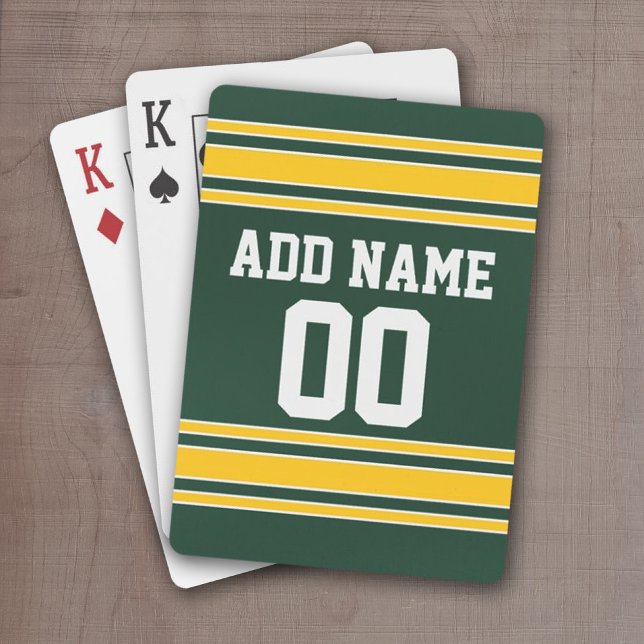 Football Jersey with Custom Name Number Playing Cards (Football Jersey personalized playing cards)