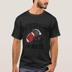 Football Junkie Football Linebacker Graphic Footb T-Shirt