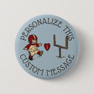 Football Kick Heart 6 Cm Round Badge