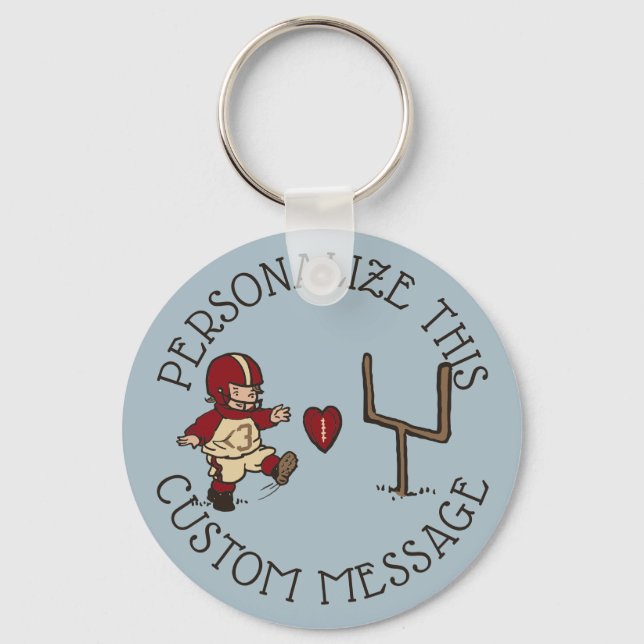 Football Kick Heart Key Ring (Front)
