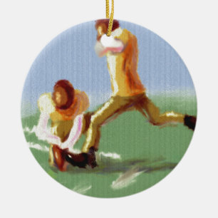 Football Kicker Art Ceramic Ornament
