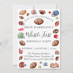 Football Kids Birthday Party  Invitation
