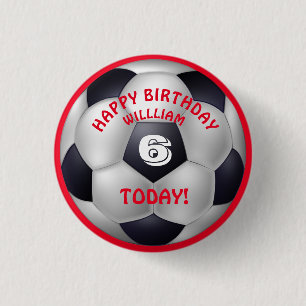Football Kids' Name Birthday 3 Cm Round Badge