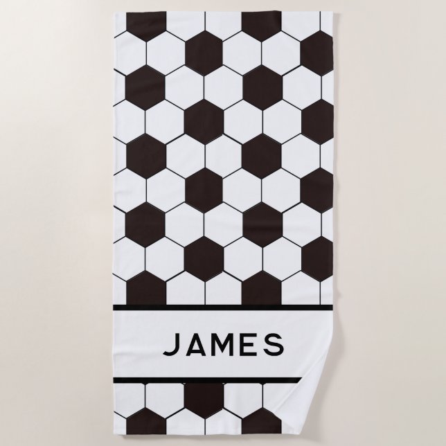 Football Kids Soccer pattern Footballer birthday Beach Towel (Front)