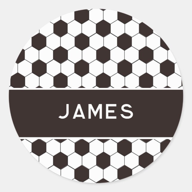 Football Kids Soccer pattern Footballer birthday Classic Round Sticker (Front)