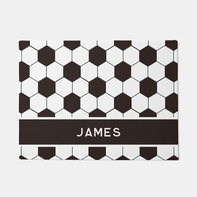 Football Kids Soccer pattern Footballer birthday Doormat (Front)