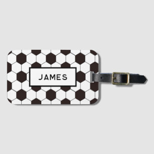 Football Kids Soccer pattern Footballer birthday Luggage Tag