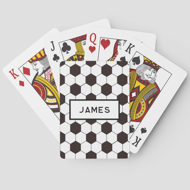 Football Kids Soccer pattern Footballer birthday Playing Cards (Back)