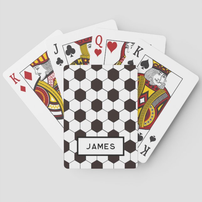 Football Kids Soccer pattern Footballer birthday Playing Cards (Back)