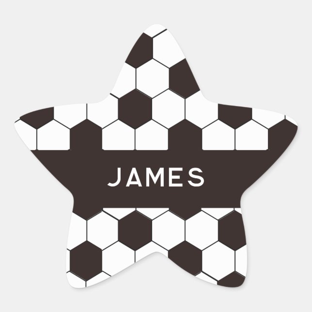 Football Kids Soccer pattern Footballer birthday Star Sticker (Front)