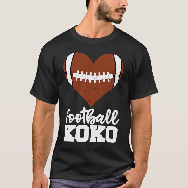 Football Koko  Football Heart Grandma Koko T-Shirt (Front)